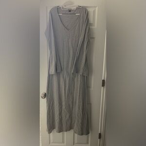 Chic Gray Long Sleeve Women's Dress